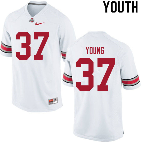 Ohio State Buckeyes Craig Young Youth #37 White Authentic Stitched College Football Jersey